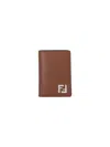 Fendi Squared Ff Bi-fold Card Holder In Brown