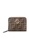 Fendi Medium Zip Around Wallet Ff Diamonds In Maya+black