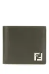 Fendi Ff Bi-fold Wallet In Green