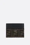 Fendi Three-compartment Jacquard Card Holder With Stama Logo In Brown