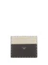 Fendi Bicolor Card Holder In Multicolour