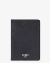 Fendi Shadow Card Holder In Nero-fragola