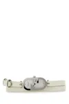 Fendi Women White Leather O Lock Vertical Watch In White
