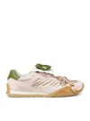 Fendi Wave Pulse Suede Sneakers With Satin Inserts In Multi