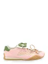 Fendi Wave Pulse Suede Sneakers With Satin Inserts In Multi