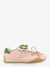 Fendi Wave Pulse Suede Sneakers With Satin Inserts In Pink