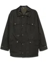 Fendi Waxed Ff Jacquard Parka - Men's - Cotton/polyester/polyurethane Resin/lamb Skinpolyamidepolyester In Black