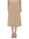 Fendi Waxed Linen Skirt In Neutral