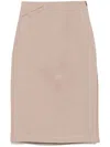 Fendi Linen Midi Skirt In Multicolor