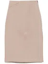 Fendi Linen Midi Skirt In Pink & Purple