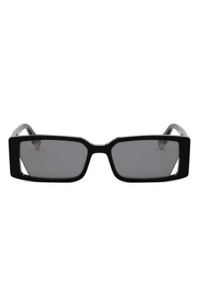 Fendi Way 53mm Rectangular Sunglasses In Black
