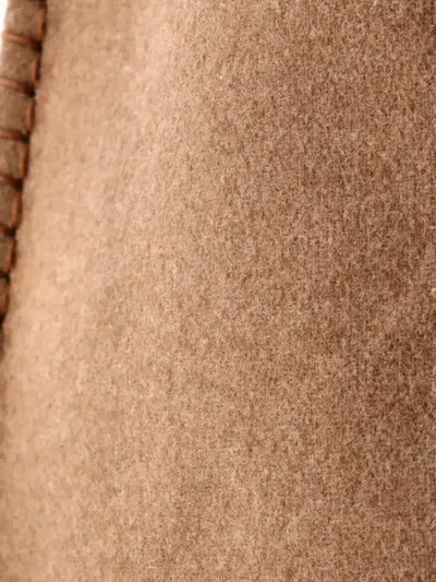 Pre-owned Fendi Way Felt Medium Tote Bag In Neutral