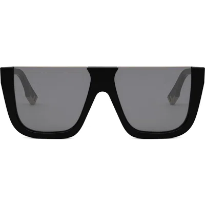 Fendi ' Way Flat Top Sunglasses In Black