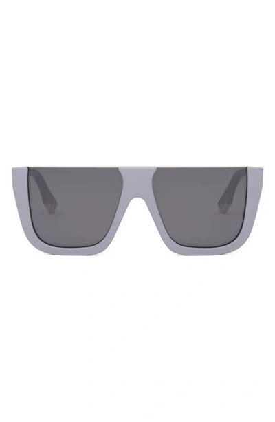 Fendi Way Flat Top Sunglasses In Shiny Violet / Smoke
