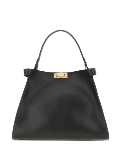 Fendi Way Leather Tote Bag In Black