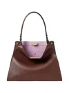 Fendi Brown Way Medium Shoulder Bag In White