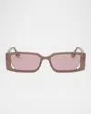Fendi Way 53mm Rectangular Sunglasses In Sltbrn