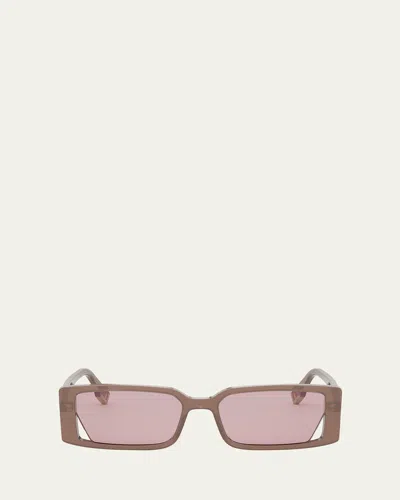 Fendi Way Rectangle Sunglasses In Sltbrn