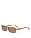 Fendi Way Rectangular Sunglasses, 53mm In Brown