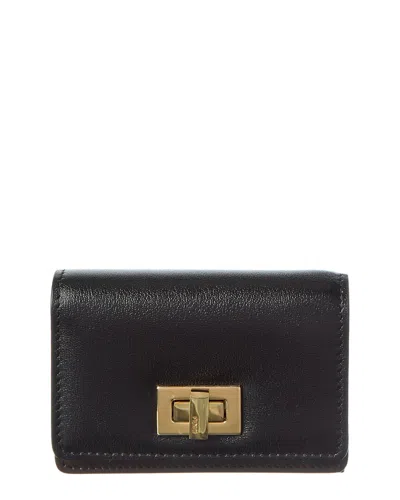 Fendi Way Small Leather Card Holder In Black
