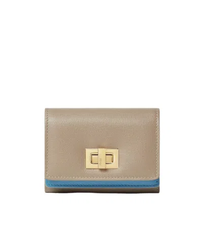 Fendi Way Trifold Small In Neutral