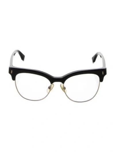 Pre-owned Fendi Wayfarer Eyeglasses In Black