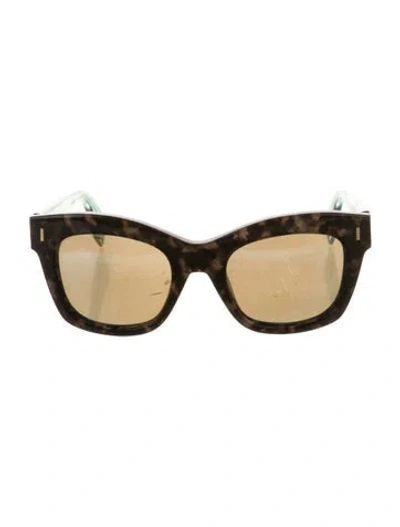 Pre-owned Fendi Wayfarer Mirrored Sunglasses In Multi