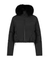 Fendi Wear Woolen Collar Cotton-padded Clothes On Both Sides In Black