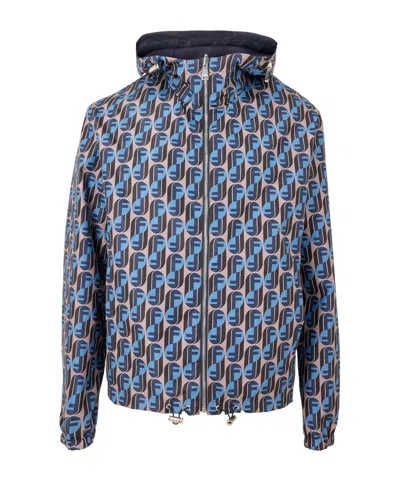 Fendi Weather-resistant Windbreaker In Brown