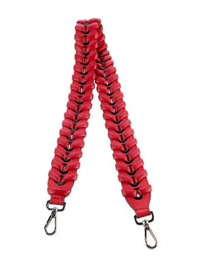 Pre-owned Fendi Whipstitch Shoulder Strap In Red
