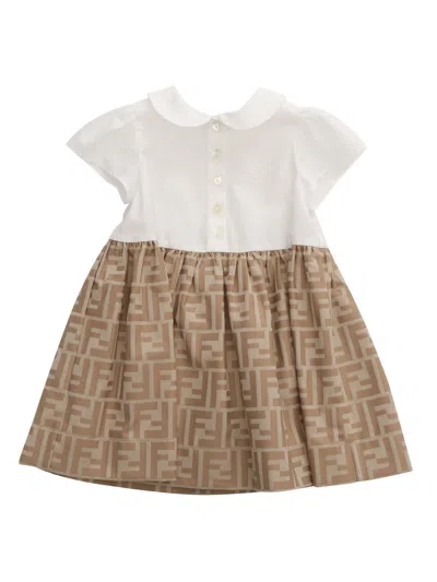 Fendi Kids' Whispered  Dress In Brown