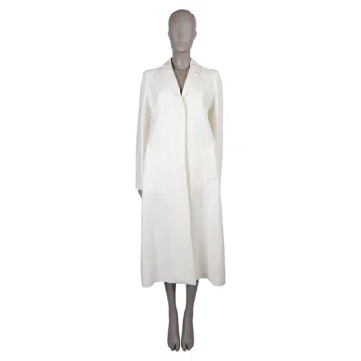 Pre-owned Fendi White 2025 Waxed Linen Coat Jacket 40 S