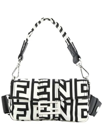 Fendi White & Black Printed Nylon Canvas X Marc Jacobs Baguette Nm (authentic  Pre-loved) In Gray