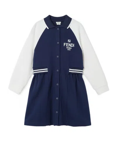 Fendi White And Blue Fleece Junior Dress