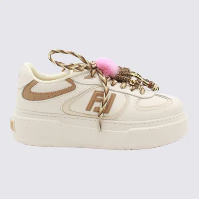 Fendi White And Brown Leather Match Sneakers