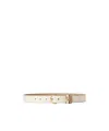 Fendi White And Cappuccino Leather Reversible Belt In Multi
