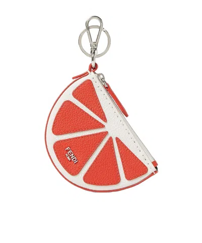 Fendi White And Red Leather Charm