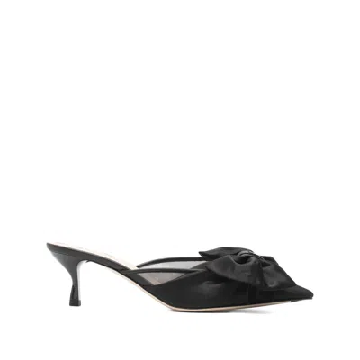 Fendi Black Satin Medium-heeled Sabots