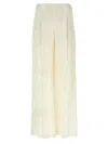 Fendi Pantalone Dalla Gamba Ampia In Seta Bianca Donna In White