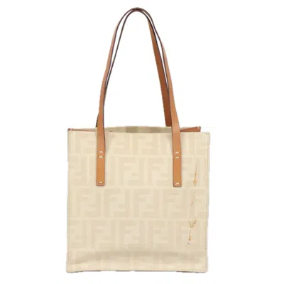 Pre-owned Fendi White Canvas Tote Bag ()