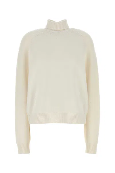 Fendi Maglione In Misto Cashmere Bianco Donna In White
