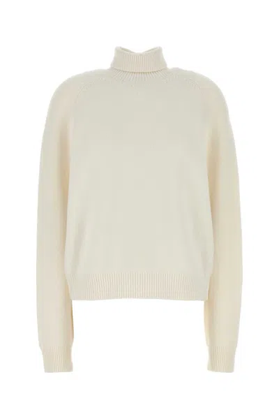 Fendi White Cashmere Blend Sweater In Neutral