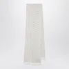 Fendi Chevron Logo-embroidery Scarf In White