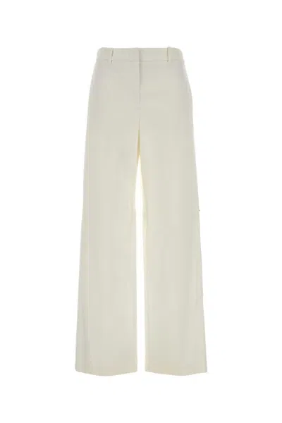 Fendi White Classic Flat Front Pants