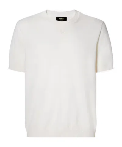 Fendi White Cotton And Cashmere Jumper