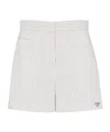 Fendi White Striped Cotton And Silk Shorts In White