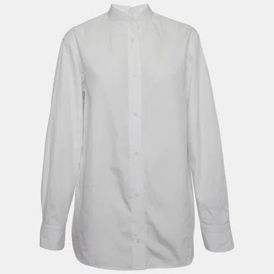 Pre-owned Fendi White Cotton Button Up Oversized Shirt M