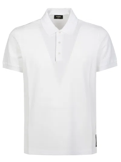 Fendi White Cotton Polo Shirt