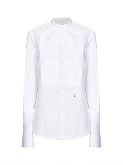 Fendi White Cotton Poplin Slim-fit Shirt With Front Plastron