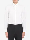 Fendi Micro Ff Plaque Long-sleeved Shirt In White
